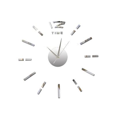 E-shop 3D Nalepovacie hodiny DIY Clock BIG Time Q70D1, Silver 80-130cm