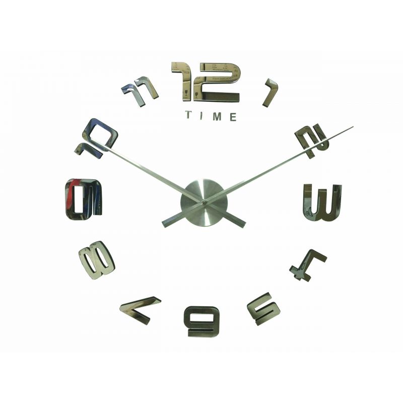 E-shop 3D Nalepovacie hodiny DIY Clock Evevo 8232SXL, zrkadlové, 90-130cm