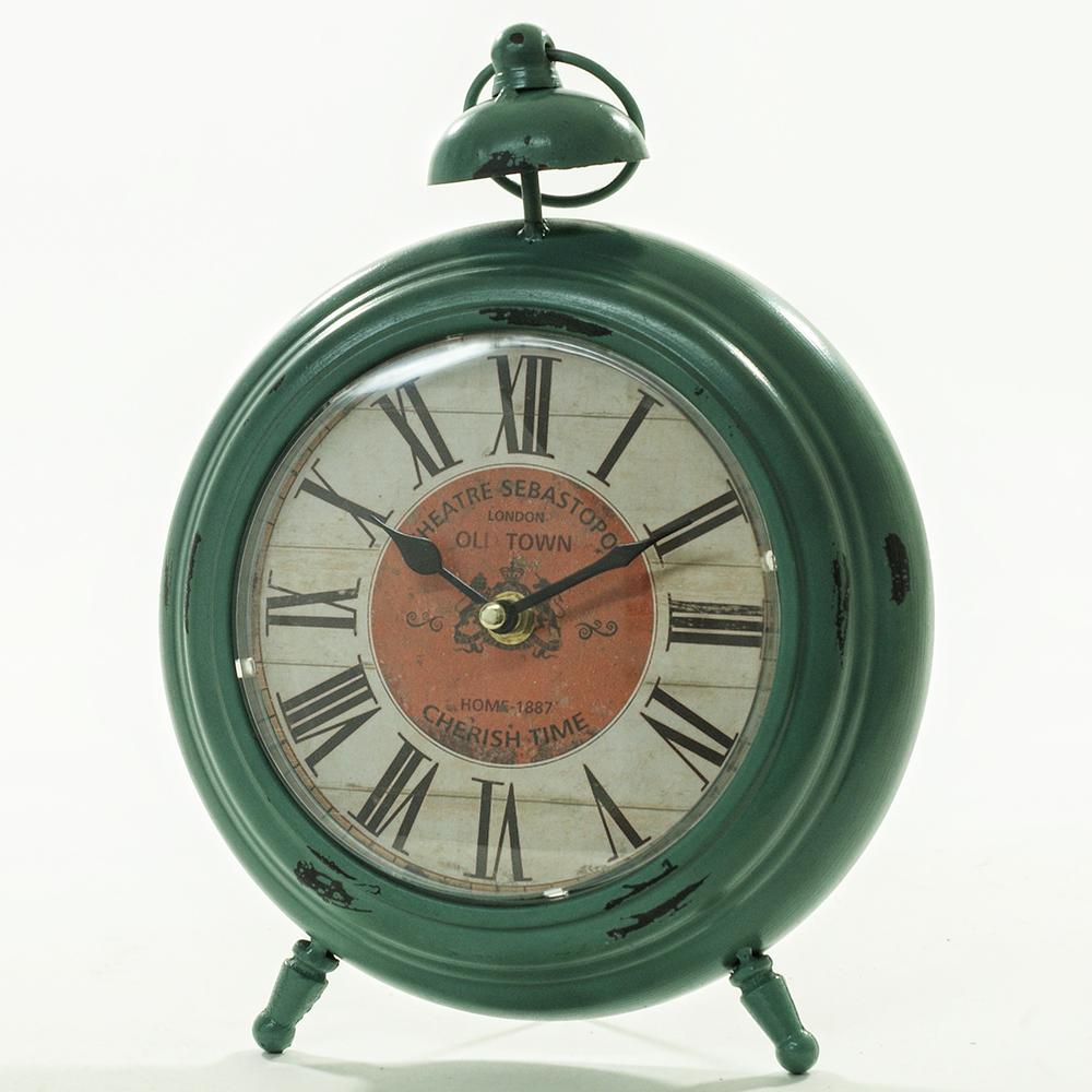 E-shop Stolové hodiny motív Budík Antik Green, Flor0054, 28cm