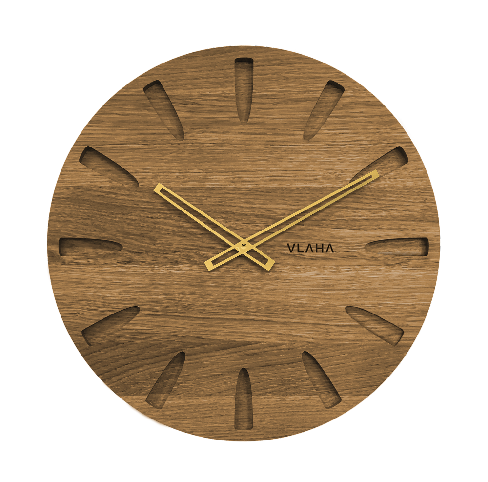 E-shop Dubové hodiny Vlaha zlaté ručičky VCT1020, 45cm