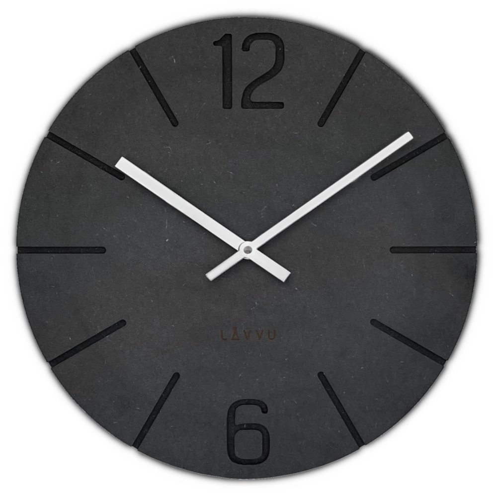 E-shop Drevené hodiny LAVVU Natur LCT5021, čierna 34cm