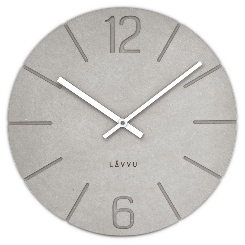 E-shop Drevené hodiny LAVVU Natur LCT5020, sivá 34cm