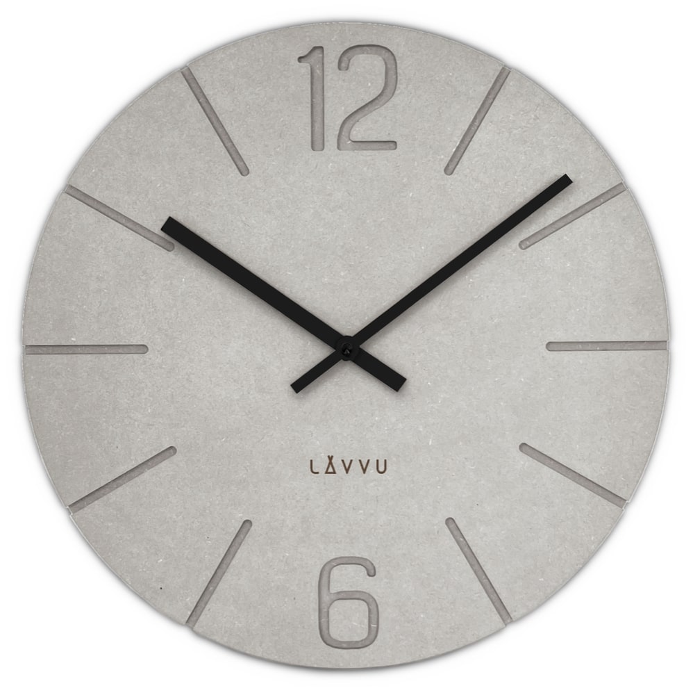 E-shop Drevené hodiny LAVVU Natur LCT5025, sivá 34cm