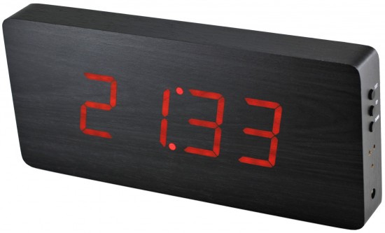 E-shop Digitálny LED budík/ hodiny MPM s dátumom a teplomerom 3672.90, red led, 25cm