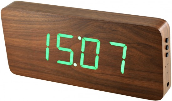 E-shop Digitálny LED budík/ hodiny MPM s dátumom a teplomerom 3672.50, green led, 25cm