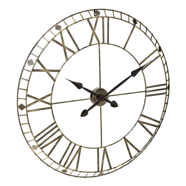 E-shop Nástenné kovové hodiny Atmosphera Vintage 3819, tmavošedá 77cm